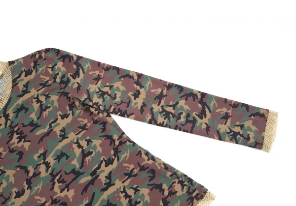 ジャンポールゴルチエ クラシックJean Paul GAULTIER CLASSIQUE ネットパイピングカモフラカットソー 緑茶40 K-128265_004