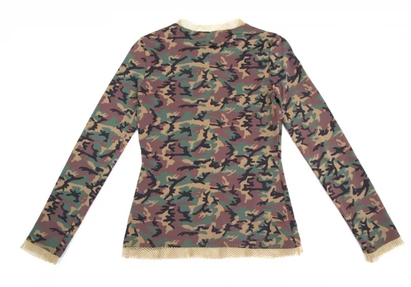 ジャンポールゴルチエ クラシックJean Paul GAULTIER CLASSIQUE ネットパイピングカモフラカットソー 緑茶40 K-128265_009