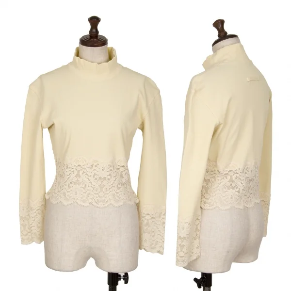 Jean Paul GAULTIER Lace Switching Top Ivory 9 K-128273_001