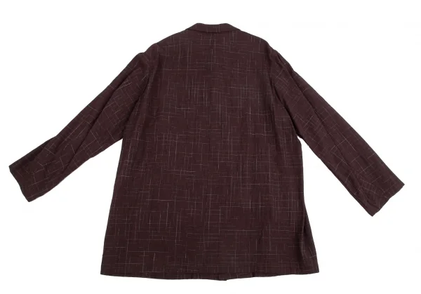 ワイズフォーメンY's for men チェックグリッドロングジャケット エンジL K-128304_011