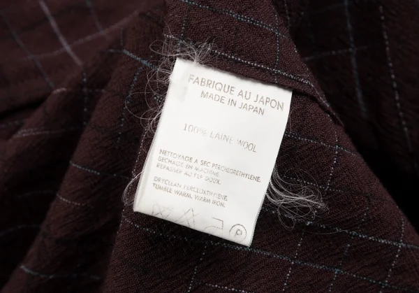 ワイズフォーメンY's for men チェックグリッドロングジャケット エンジL K-128304_015