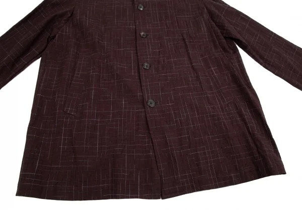 ワイズフォーメンY's for men チェックグリッドロングジャケット エンジL K-128304_008