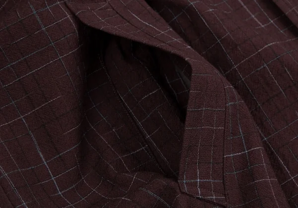 ワイズフォーメンY's for men チェックグリッドロングジャケット エンジL K-128304_009
