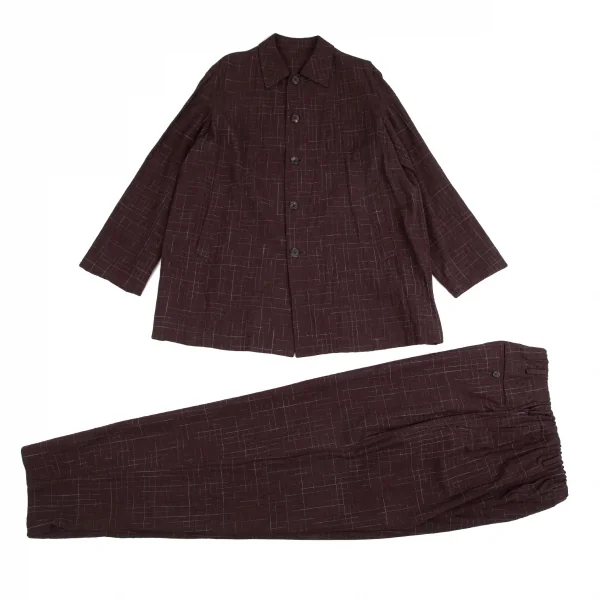 ワイズフォーメンY's for men チェックグッリドセットアップスーツ エンジL K-128306_001