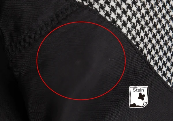 ローブドシャンブル コムデギャルソンrobe de chambre COMME des GARCONSフラワー刺繍ハウンドトゥースジャケット 黒白M K-128310_011