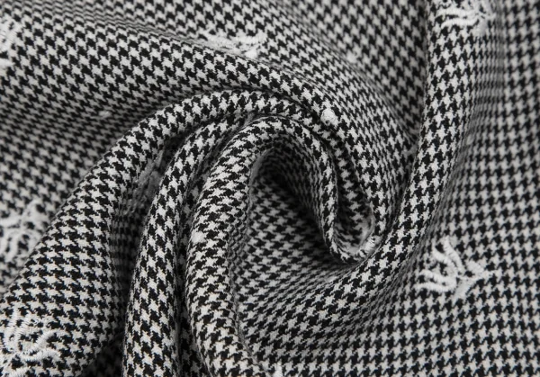 ローブドシャンブル コムデギャルソンrobe de chambre COMME des GARCONSフラワー刺繍ハウンドトゥースジャケット 黒白M K-128310_017