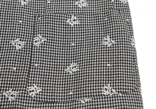 ローブドシャンブル コムデギャルソンrobe de chambre COMME des GARCONSフラワー刺繍ハウンドトゥースジャケット 黒白M K-128310_009