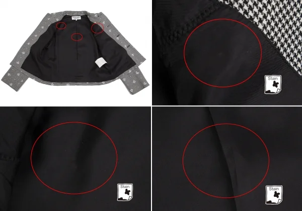 ローブドシャンブル コムデギャルソンrobe de chambre COMME des GARCONS ハウンドトゥースセットアップ 黒白M・M位 K-128312_008