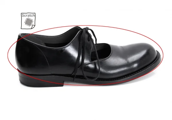 コムデギャルソンCOMME des GARCONS レースアップストラップレザーシューズ 黒22.5 K-128326_010