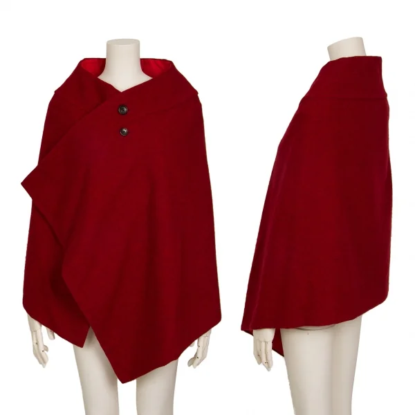 tricot COMME des GARCONS Wool Nylon Cape Bordeaux S-M K-128333_001