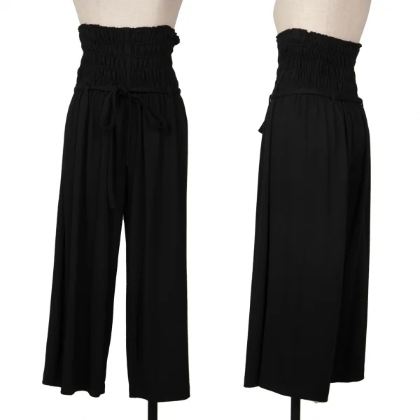 COMME des GARCONS High Waist Gather Wide Knit Pants Black S-M K-128341_001