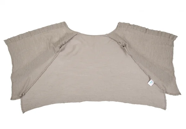 イッセイミヤケ ミーISSEY MIYAKE me クレープノーカラードレープシャツ ベージュF K-128372_009