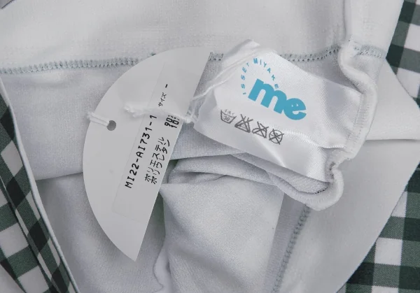新品!イッセイミヤケ ミーISSEY MIYAKE me ギンガムチェックレギンス 白深緑F K-128399_010