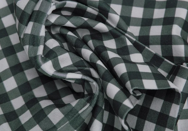 新品!イッセイミヤケ ミーISSEY MIYAKE me ギンガムチェックレギンス 白深緑F K-128399_008