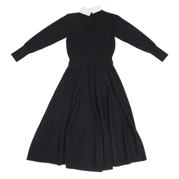 マルティニークmartinique クレリックカラーニットワンピース 紺白S位 K-128402_011