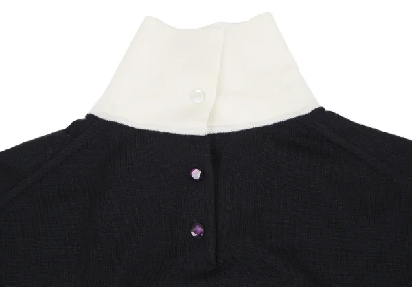 マルティニークmartinique クレリックカラーニットワンピース 紺白S位 K-128402_013