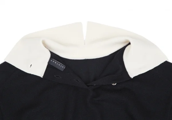 マルティニークmartinique クレリックカラーニットワンピース 紺白S位 K-128402_015