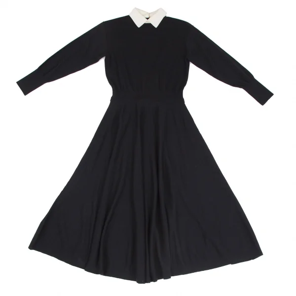 マルティニークmartinique クレリックカラーニットワンピース 紺白S位 K-128402_002