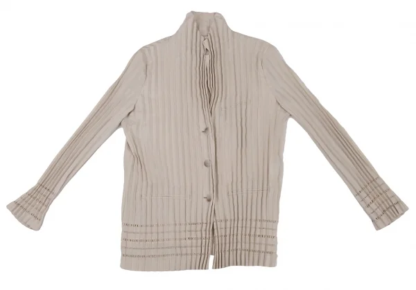 ISSEY MIYAKE Lace Switching Pleated Jacket K-128414_002
