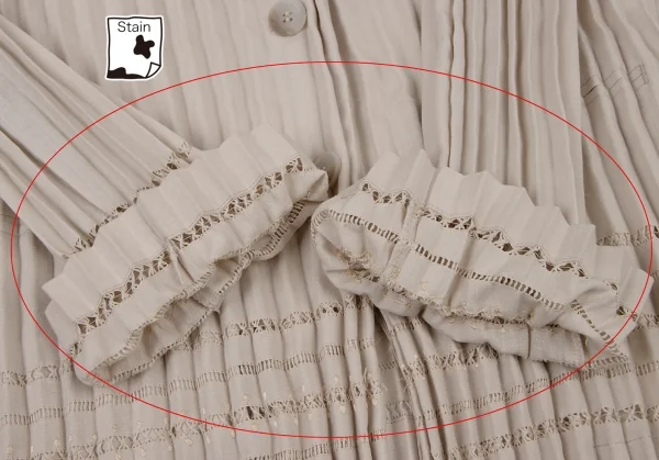 ISSEY MIYAKE Lace Switching Pleated Jacket K-128414_011