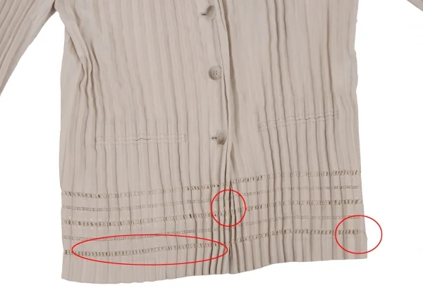 ISSEY MIYAKE Lace Switching Pleated Jacket K-128414_012