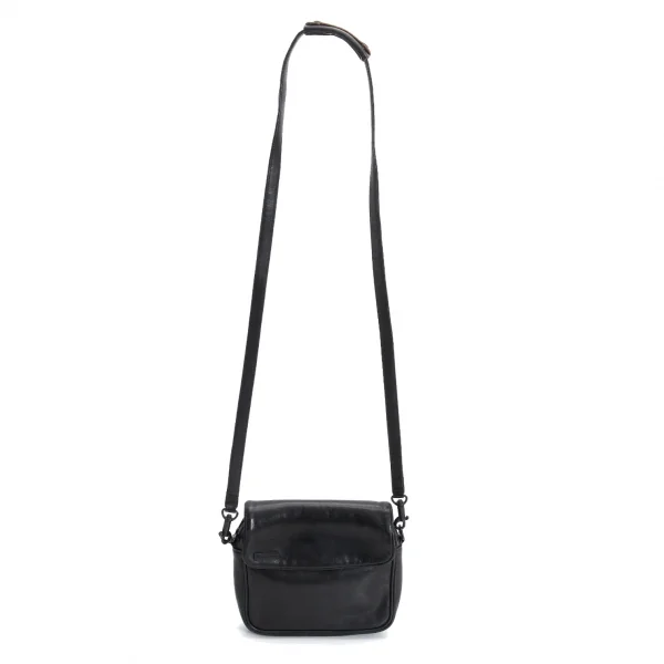 ISSEY MIYAKE ブラックレザーショルダーバッグ