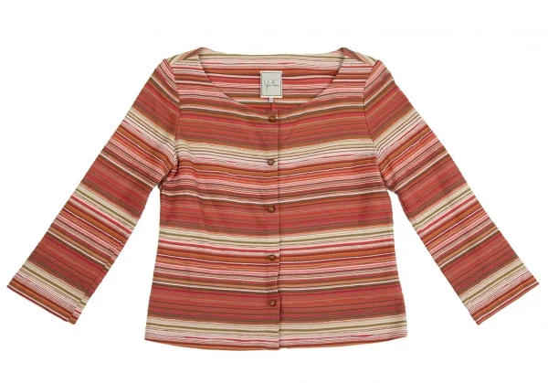 シビラSybilla ボーダーインサイドアウトカーディガン マルチM K-128457_002