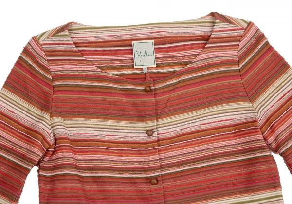 シビラSybilla ボーダーインサイドアウトカーディガン マルチM K-128457_003