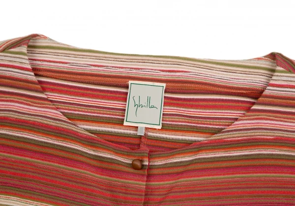 シビラSybilla ボーダーインサイドアウトカーディガン マルチM K-128457_004