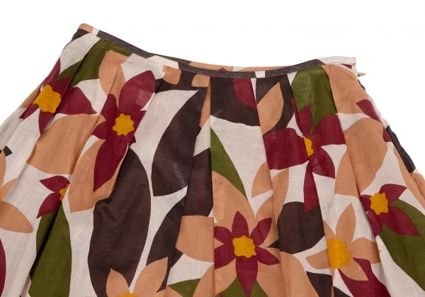 Sybilla Cotton Linen Floral Printed Skirt K-128467_003