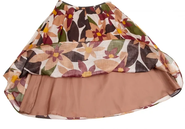 Sybilla Cotton Linen Floral Printed Skirt K-128467_006