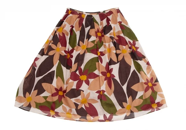 Sybilla Cotton Linen Floral Printed Skirt K-128467_008