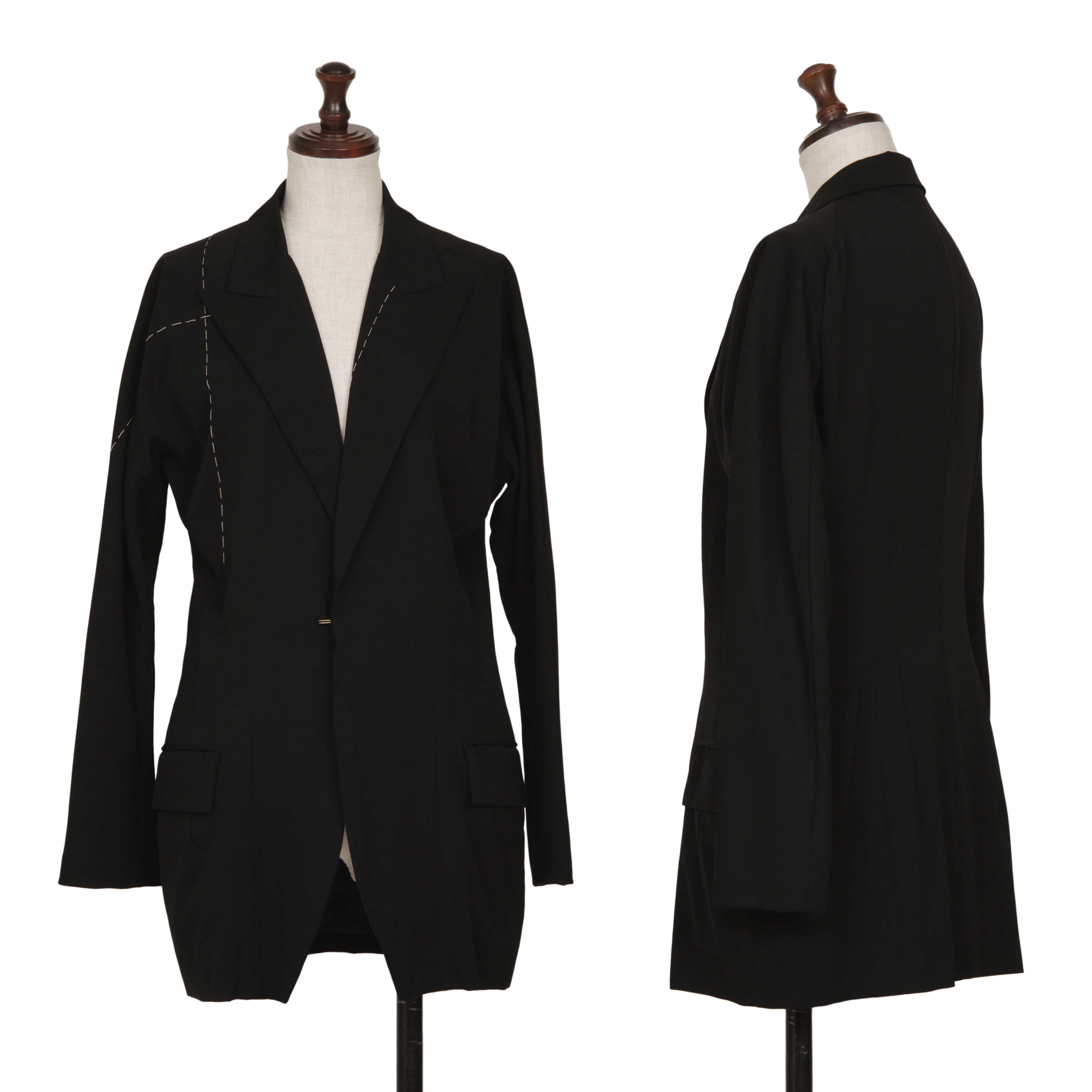 Yohji Yamamoto FEMME Stitch Wool Gabardine Jacket Black 1 (K