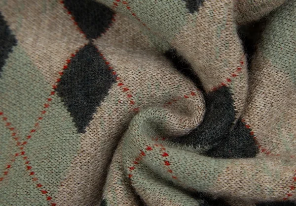 ヴィヴィアンウエストウッド レッドレーベルVivienne Westwood Red Label リブカラーアーガイルチェックカーディガン 緑他M位 K-128482_011