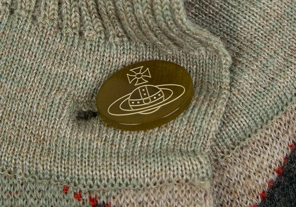 ヴィヴィアンウエストウッド レッドレーベルVivienne Westwood Red Label リブカラーアーガイルチェックカーディガン 緑他M位 K-128482_005