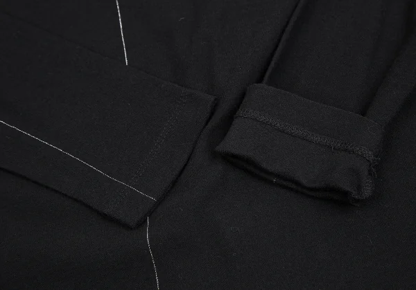 ワイズY's コットンラメステッチドレープハイネックカットソー 黒2 K-128492_006