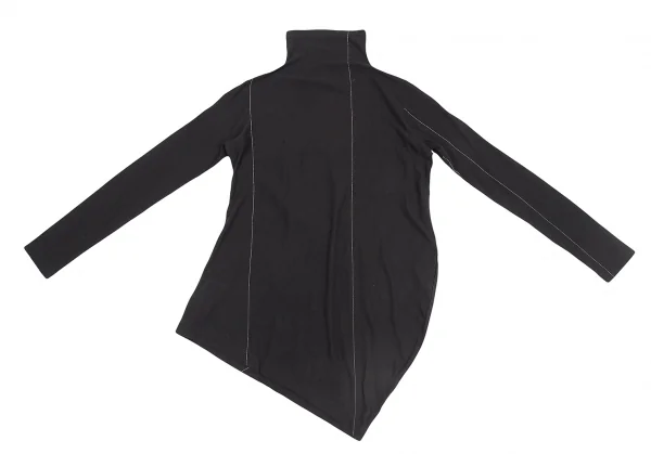 ワイズY's コットンラメステッチドレープハイネックカットソー 黒2 K-128492_009