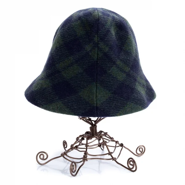 ヴィヴィアンウエストウッドVivienne Westwood オーブプレートタータンチェックウールハット 緑紺M~S K-128496_004