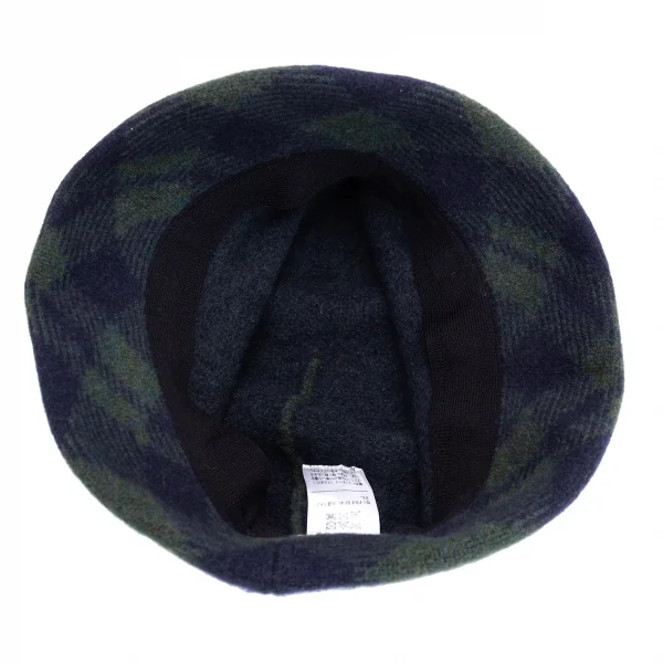 ヴィヴィアンウエストウッドVivienne Westwood オーブプレートタータンチェックウールハット 緑紺M~S K-128496_007