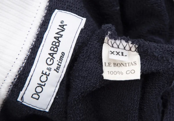 ドルチェアンドガッバーナDOLCE&GABBANA コットンバイカラーフロントロゴスウェット 紺XXL K-128498_012