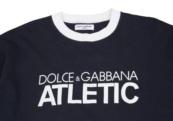 ドルチェアンドガッバーナDOLCE&GABBANA コットンバイカラーフロントロゴスウェット 紺XXL K-128498_002
