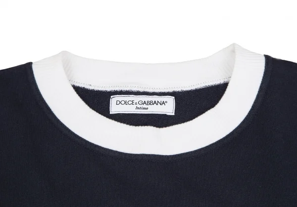 ドルチェアンドガッバーナDOLCE&GABBANA コットンバイカラーフロントロゴスウェット 紺XXL K-128498_003
