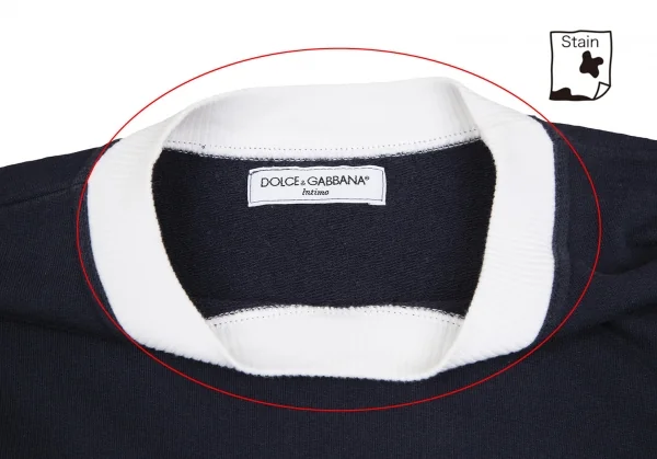 ドルチェアンドガッバーナDOLCE&GABBANA コットンバイカラーフロントロゴスウェット 紺XXL K-128498_004