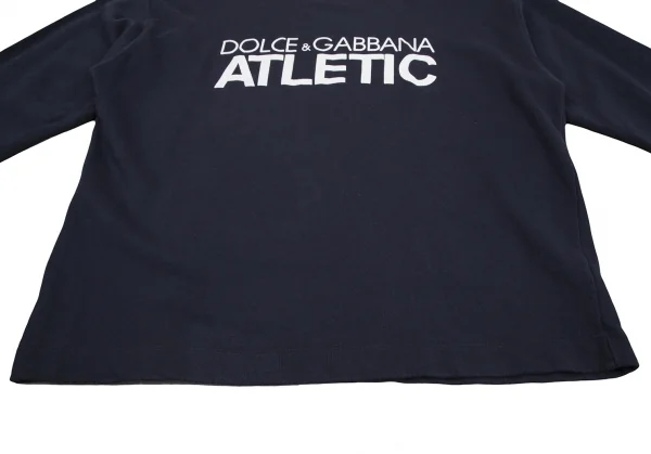 ドルチェアンドガッバーナDOLCE&GABBANA コットンバイカラーフロントロゴスウェット 紺XXL K-128498_008