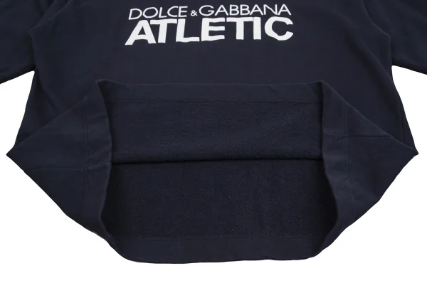 ドルチェアンドガッバーナDOLCE&GABBANA コットンバイカラーフロントロゴスウェット 紺XXL K-128498_009