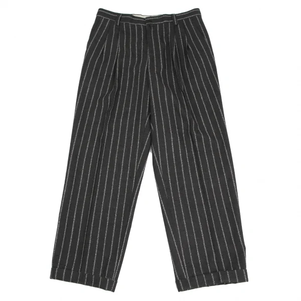 ヴェルサスVERSUS ウールストライプダブルパンツ グレー50 K-128500_001