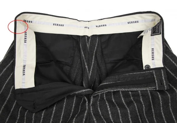 ヴェルサスVERSUS ウールストライプダブルパンツ グレー50 K-128500_003