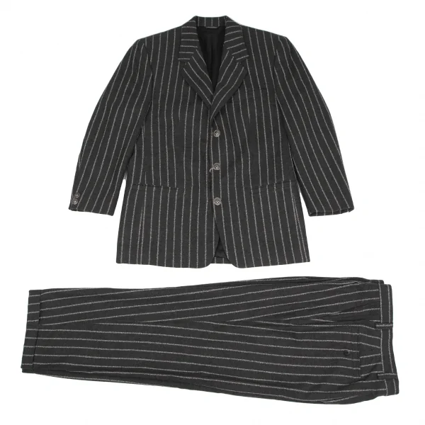 ヴェルサスVERSUS ストライプメタルボタンセットアップスーツ グレー50 K-128501_001