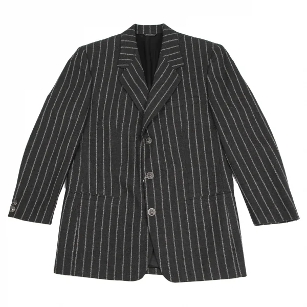 ヴェルサスVERSUS ストライプメタルボタンセットアップスーツ グレー50 K-128501_002