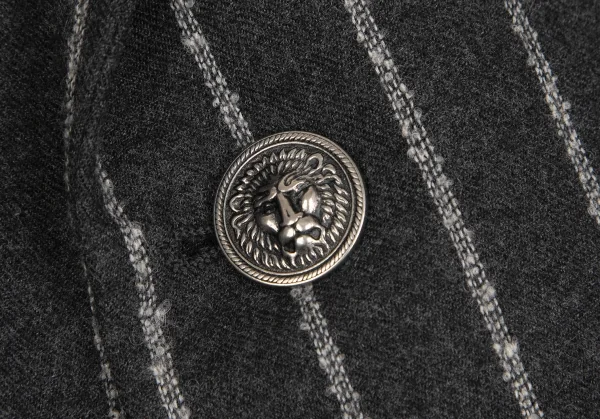 ヴェルサスVERSUS ストライプメタルボタンセットアップスーツ グレー50 K-128501_008